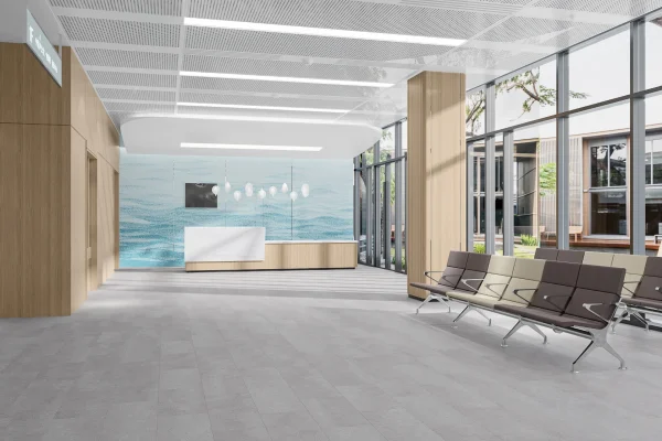 Piso Vinílico LVT Concrete  espesor 3.3 mm Grey.Woodart - Imagen 2