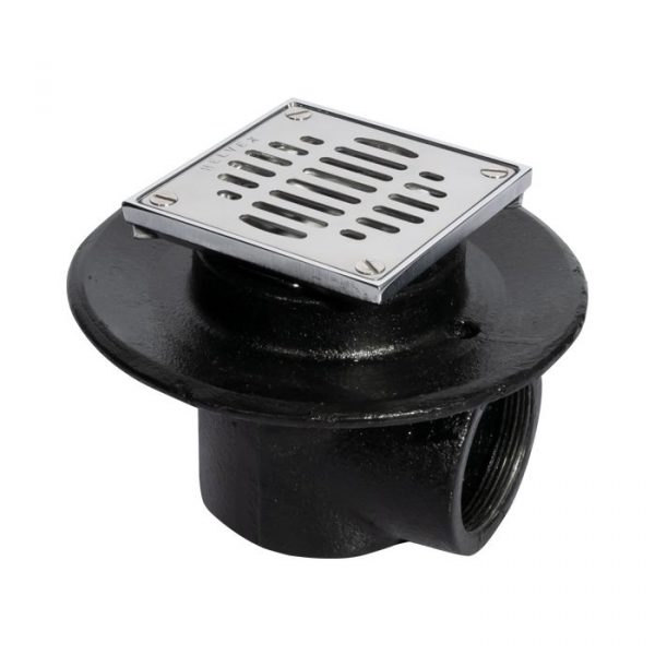 Coladera Corta Rejilla Cuad 1 Boca Acero inoxidable brillante  Mod. 22-CH. Helvex