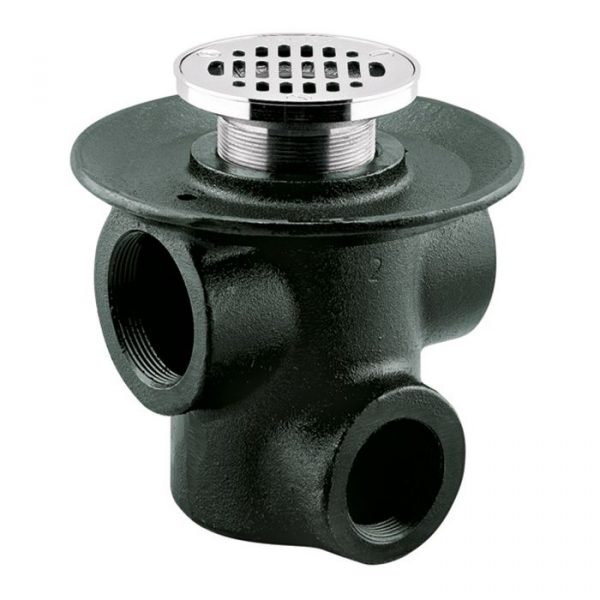 Coladera Rejilla Redonda 3Bocas Acero inoxidable brillante Mod. 25. Helvex