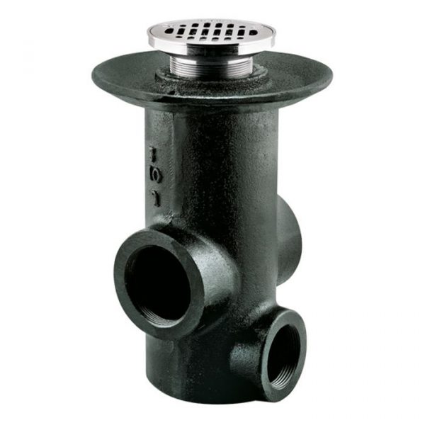 Coladera Rejilla Redonda 3Bocas Acero inoxidable brillante Mod. 28. Helvex