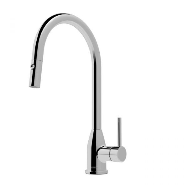 Monomando Fregadero Retractil 2 Chorros Kampa Cromo Mod. E-314. Helvex