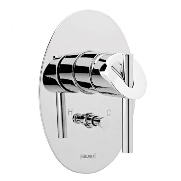 Monomando Regadera con desviador Nuva Cromo Mod. E-47. Helvex