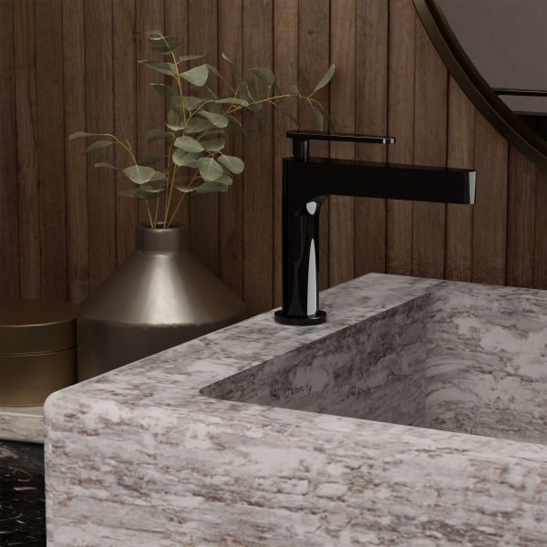 Monomando Lavabo Contra Push Clasica Obsidiana Mod. E-917-OB. Helvex - Imagen 2