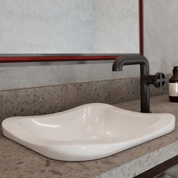 Monomando Lavabo Alto Contra Push Indus Ebano Mod. E-951-EB. Helvex - Imagen 2