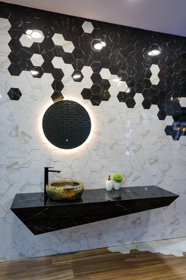 Piso Porcelánico Hexa Blanco 15x17. Castel - Imagen 2